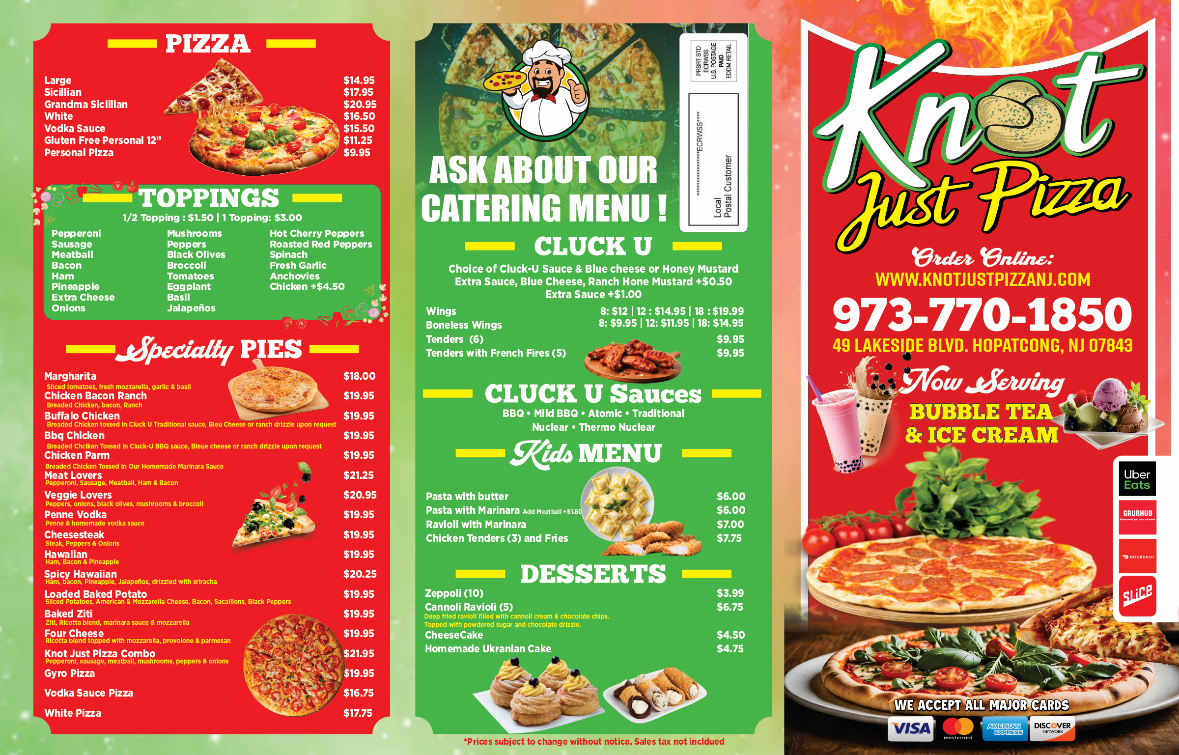 Menu Knot Just Pizza- Ice Cream & Bubble Tea-2