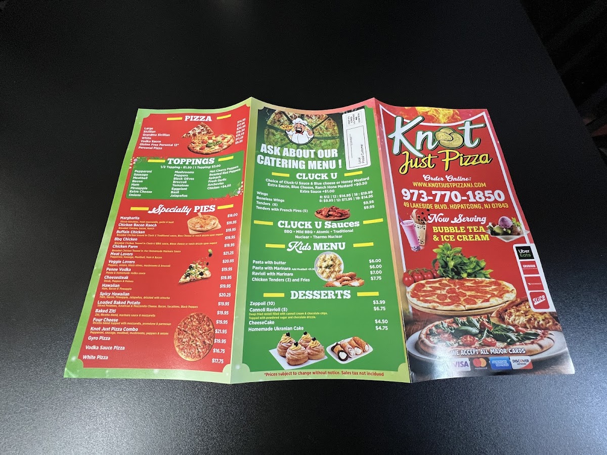 Menu Knot Just Pizza- Ice Cream & Bubble Tea-8