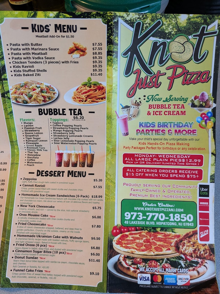 Menu Knot Just Pizza- Ice Cream & Bubble Tea-9